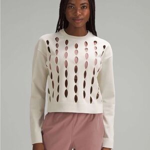 Lululemon Open Hole Mesh Sweater Bone Medium